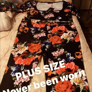 Bell bottom & crop top floral set